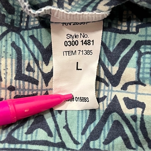 Tori Richard Honolulu Shirt Mens Large Geometric Graphic Print Button Up - Picture 13 of 13